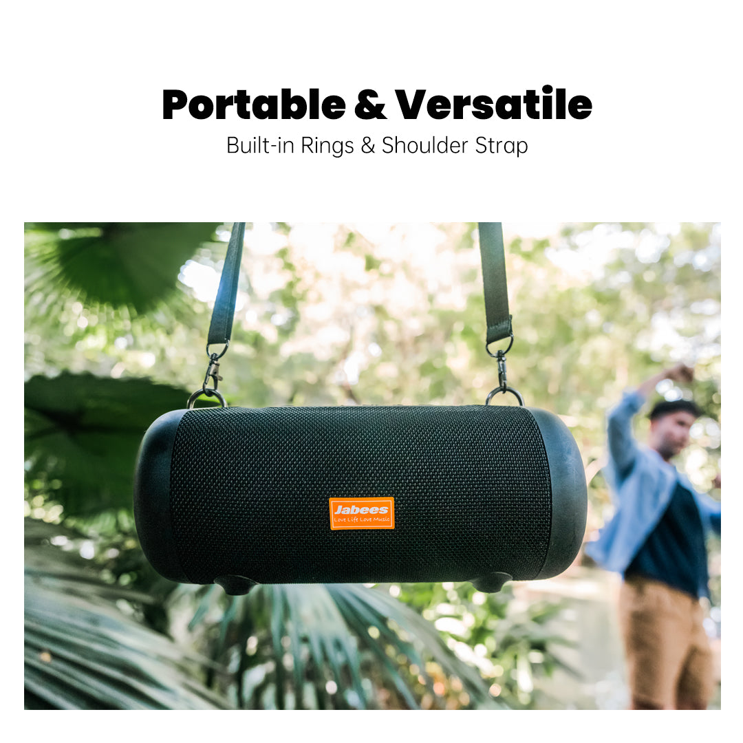 30W portable outdoor speaker with nylon strap and USB charge out